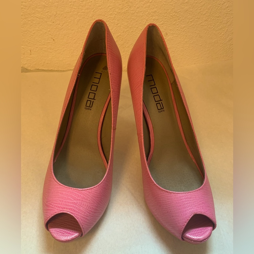 Pink peep toe Mods spana 5 in heels